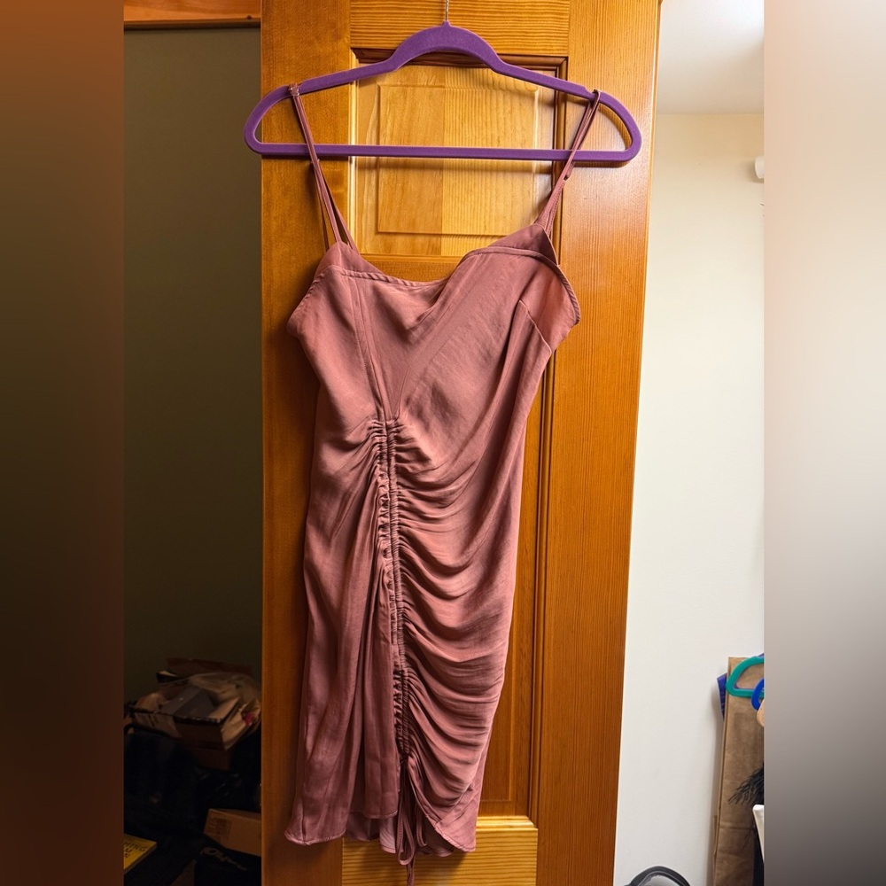 Free People Ruched Mauve Spaghetti Strap Dress